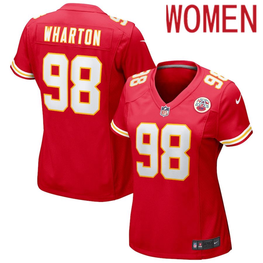 Cheap Women Kansas City Chiefs 98 Tershawn Wharton Nike Red Game NFL Jersey